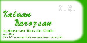 kalman marozsan business card