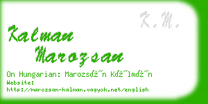 kalman marozsan business card